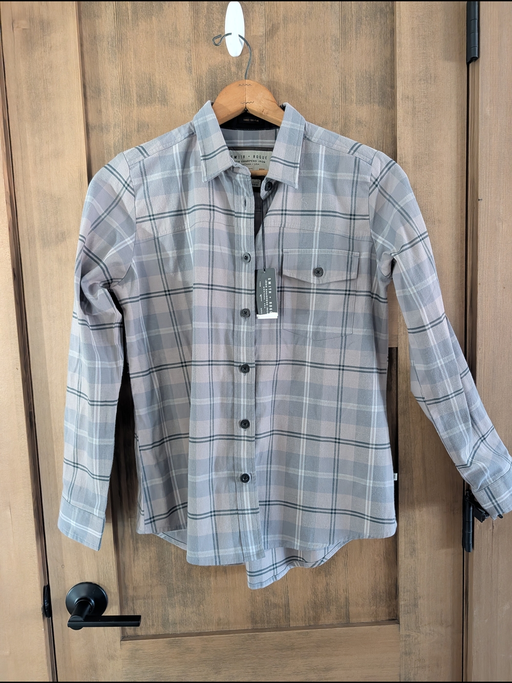 Women's Plaid Button-Down Shirt - Gray